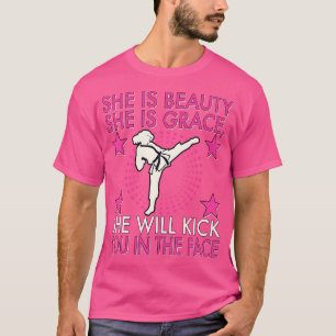 Karate Taekwondo Girl Women Karate Kick T-Shirt
