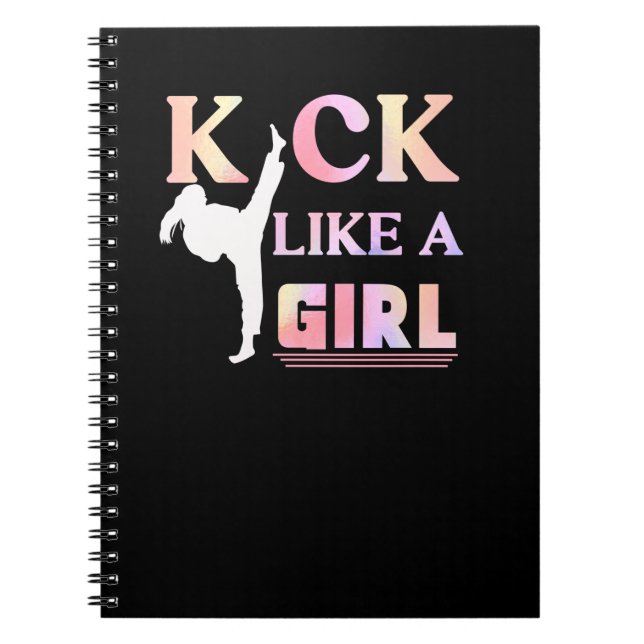Karate Taekwondo Jiu Jitsu Girl Fighting Fun Notebook (Front)