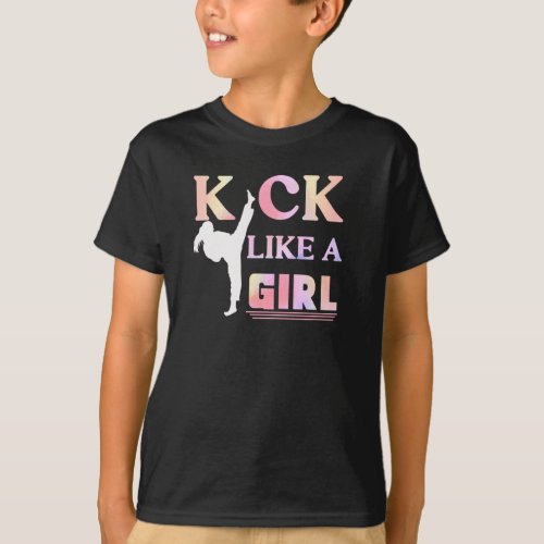 Karate Taekwondo Jiu Jitsu Girl Fighting Fun T_Shirt