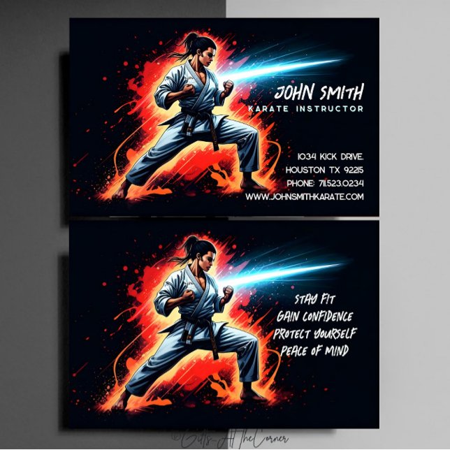 Karate Taekwondo Judo Martial Arts Instructor Business Card (Creator Uploaded)
