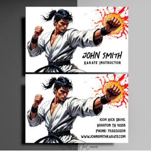 Karate Taekwondo Judo Martial Arts Instructor Business Card