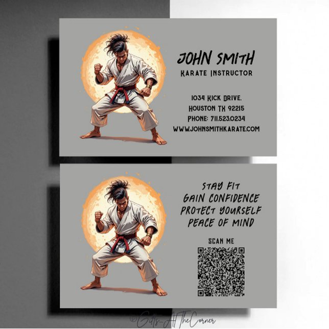 Karate Taekwondo Judo Martial Arts Instructor Business Card (Creator Uploaded)
