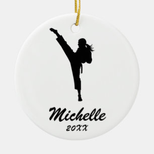 Karate / Taekwondo / judo Personalized Christmas  Ceramic Ornament