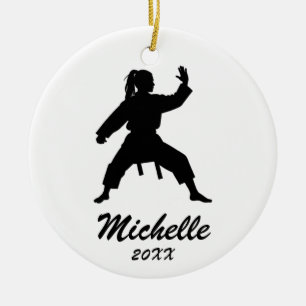 Karate / Taekwondo / judo Personalized Christmas  Ceramic Ornament