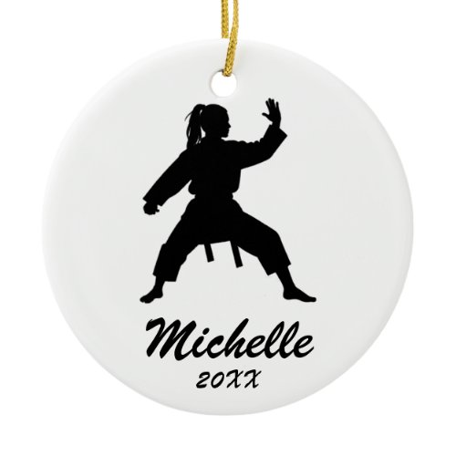 Karate / Taekwondo / judo Personalized Christmas  Ceramic Ornament
