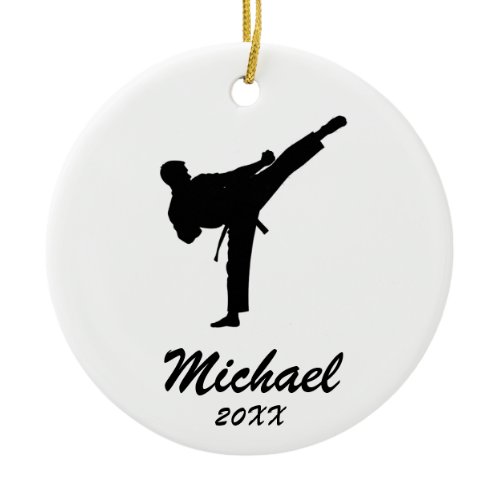 Karate / Taekwondo / judo Personalized Christmas Ceramic Ornament