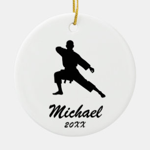 Karate / Taekwondo / judo Personalized Christmas Ceramic Ornament