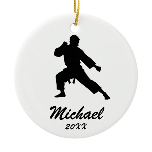 Karate / Taekwondo / judo Personalized Christmas Ceramic Ornament