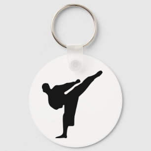 Karate / Taekwondo Kick Button Keychain