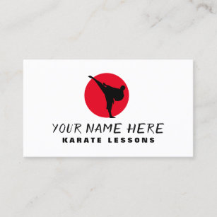 Karate teacher instructor business card template