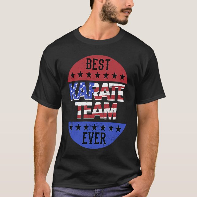 Karate Team Independence Day Patriotic Karateka US T-Shirt (Front)