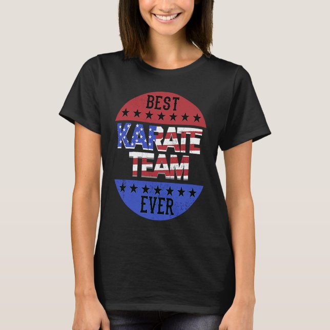 Karate Team Independence Day Patriotic Karateka US T-Shirt (Front)