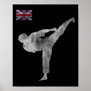Karate Team Martial Arts Mma Kick England English Poster