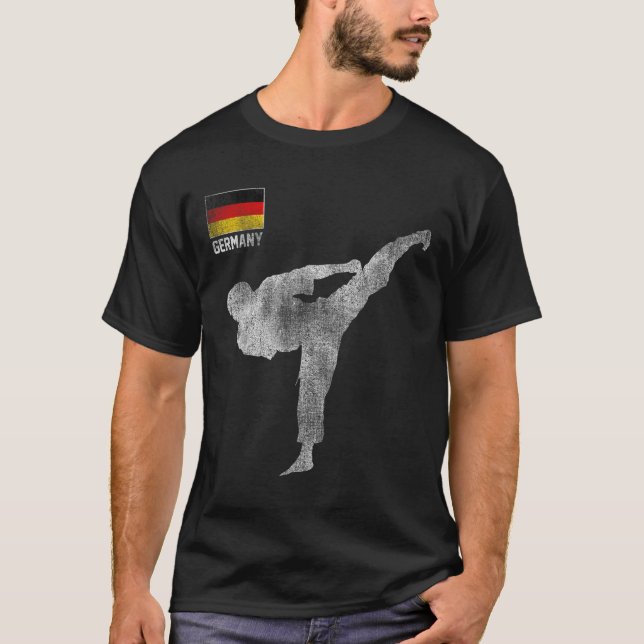 Karate Team Martial Arts Mma Kick Germany German V T-Shirt (Front)