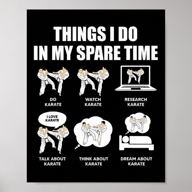 Karate Things I Do In My Spare Time Martial Arts L Poster (Front)