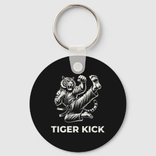 Karate Tiger Kick Fierce Martial Arts Keychain