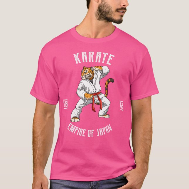 Karate Tiger With Belt - Karate Japanese Martial A T-Shirt (Front)