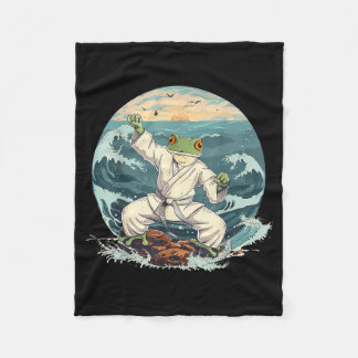Karate Toad Taekwondo Beach Sunset Martial Arts Fleece Blanket