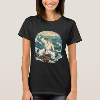 Karate Toad Taekwondo Beach Sunset Martial Arts T-Shirt