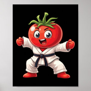 Karate Tomato Judogi Power Funny Martial Arts Desi Poster