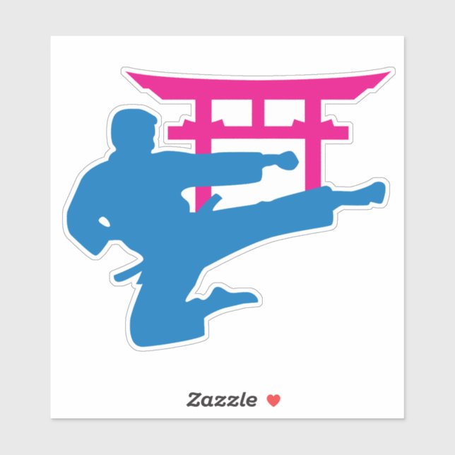Karate Torii Neon Fighter Sticker (Sheet)