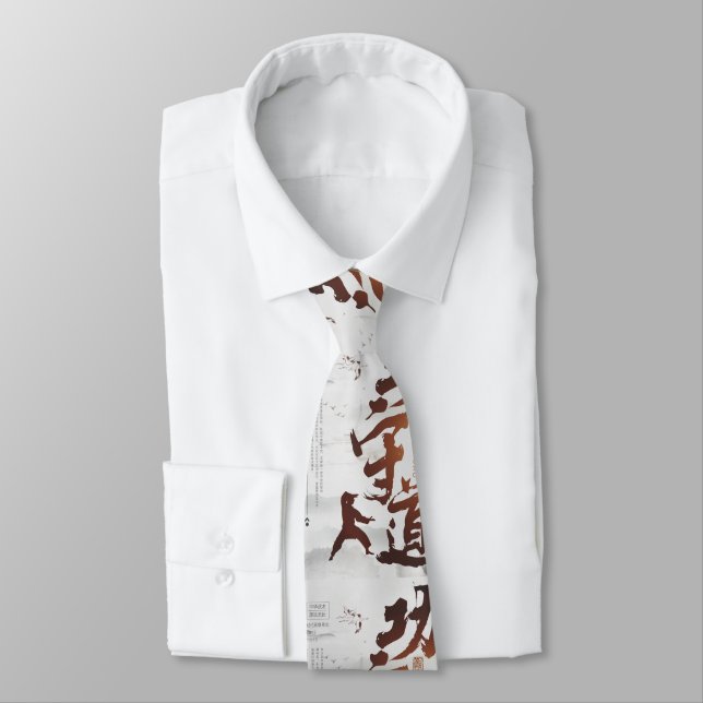 Karate Tournament Poster Neck Tie (Tied)