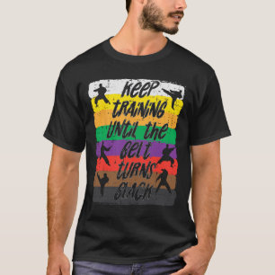 Karate Training Belt Turns Black Martial Arts Men  T-Shirt