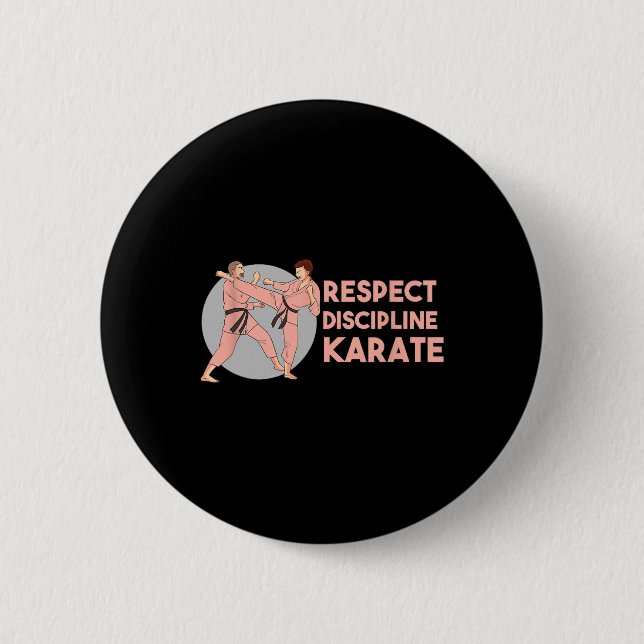 Karate Training Discipline Sport Martial Arts  Button (Front)