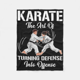 Karate Training Offense Black Belt Sport Martial A Fleece Blanket
