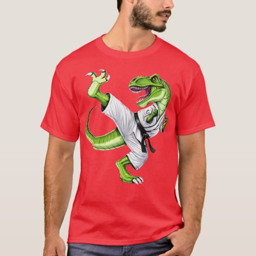 Karate TRex Dinosaur T_Shirt