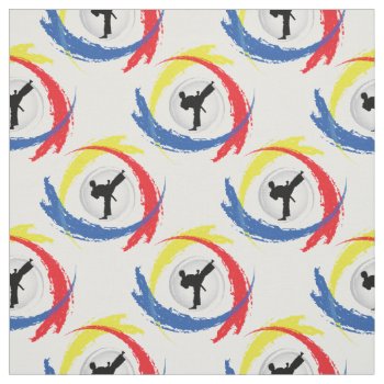 Karate Tricolor Emblem Fabric by TheArtOfPamela at Zazzle