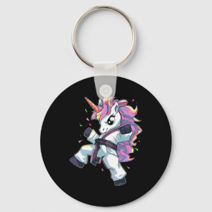 Karate Unicorn Girl Martial Arts Taekwondo Kickbox Keychain