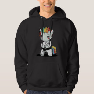 Karate Unicorn in Keikogi Japanese Karateka Hoodie