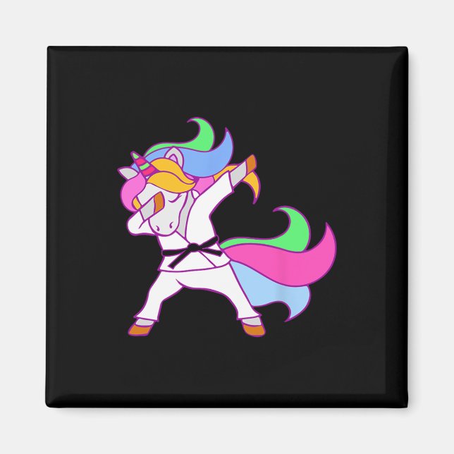 Karate Unicorn Karatecorn Girls  Magnet (Front)