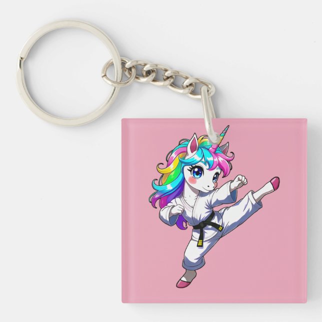 Karate unicorn  keychain (Front)