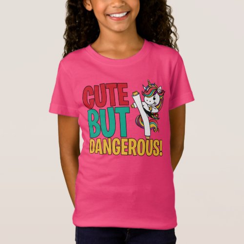 Karate Unicorn Taekwondo Cute But Dangerous Funny T_Shirt