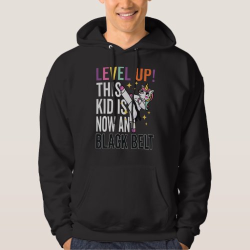 Karate Uniform Unicorn Level Up Black Belt Award C Hoodie