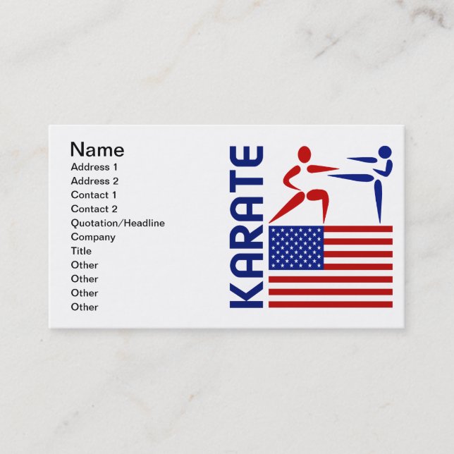 Karate United States Business Card (Front)