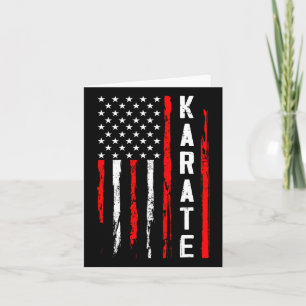 Karate Usa American Flag Card