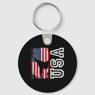 Karate Usa Flag 4th Of July Patriotic American Keychain