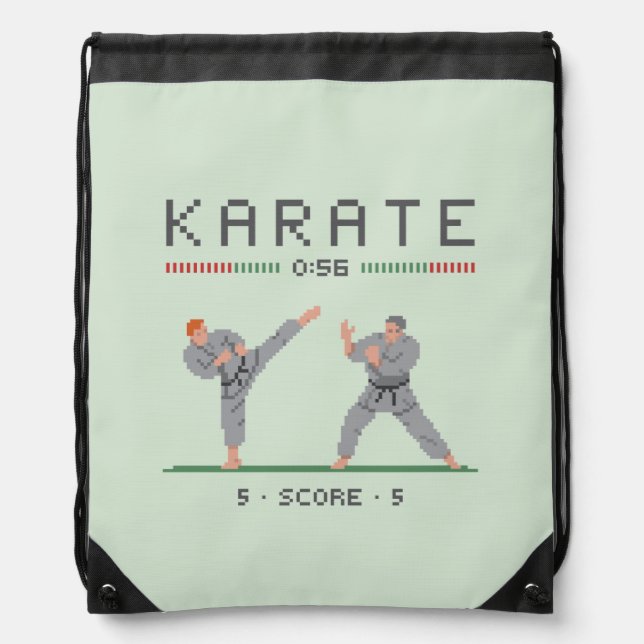 Karate Video Game Drawstring Bag (Front)