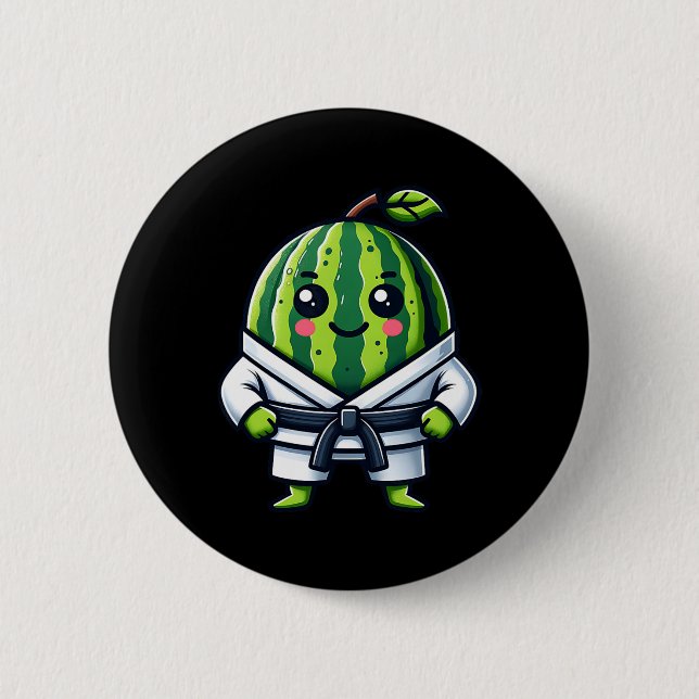 Karate Watermelon Champion  Button (Front)