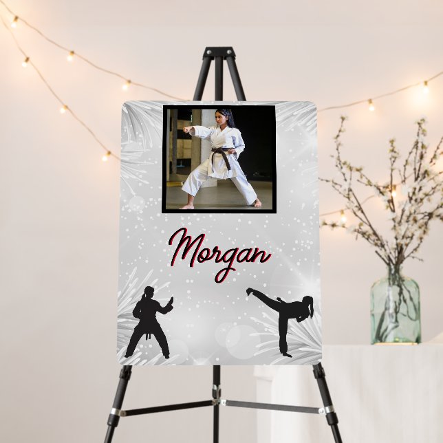 Karate Winter Wonder Personalized Photo & Name     Foam Board (In Situ (Stand))