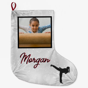 Karate Winter Wonder Personalized Photo & Name  Large Christmas Stocking
