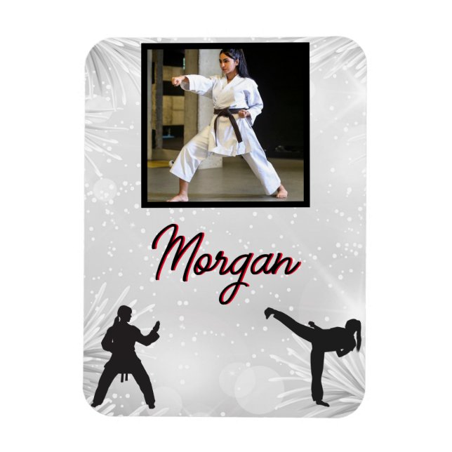 Karate Winter Wonder Personalized Photo & Name   Magnet (Vertical)