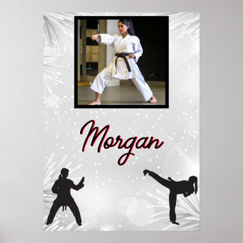 Karate Winter Wonder Personalized Photo  Name   Poster