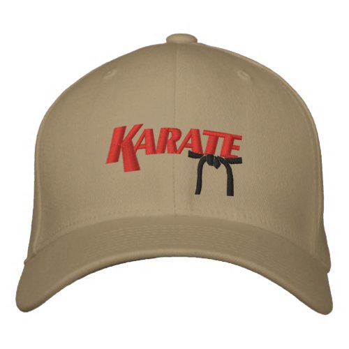 karate with black belt embroidered baseball hat