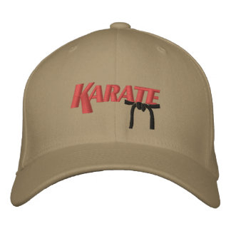 karate with black belt embroidered baseball hat
