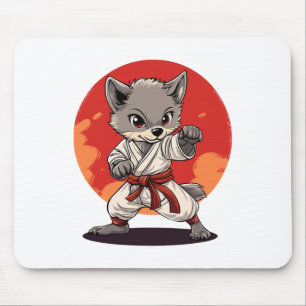 Karate Wolf Martial Arts Enthusiast Spirit Mouse Pad