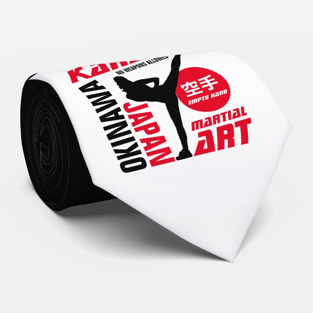 Karate Woman Neck Tie (Rolled)